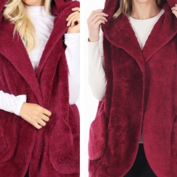 Faux Fur Hooded Vest - Picture 6 of 13